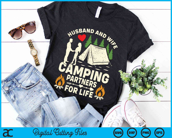 Husband And Wife Camping Partners For Life Sweet SVG PNG Digital Cutting Files