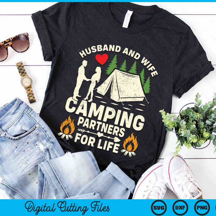 Husband And Wife Camping Partners For Life Sweet SVG PNG Digital Cutting Files