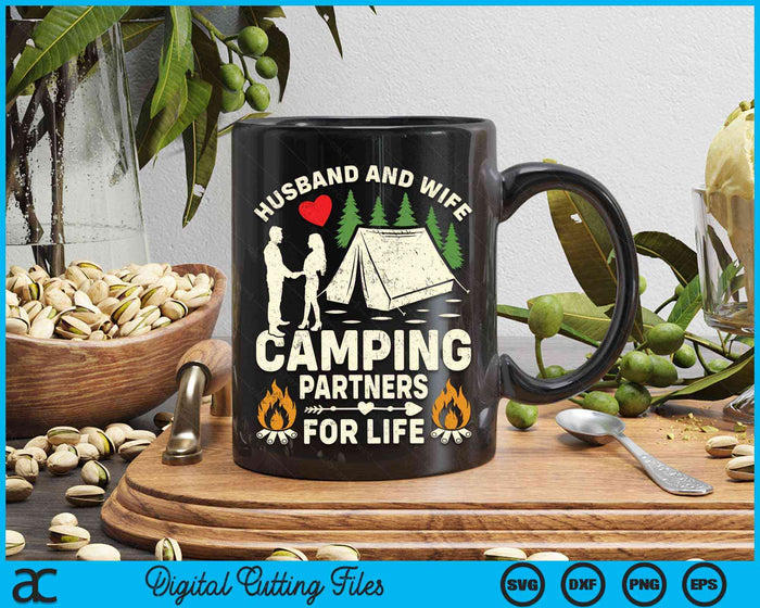 Husband And Wife Camping Partners For Life Sweet SVG PNG Digital Cutting Files