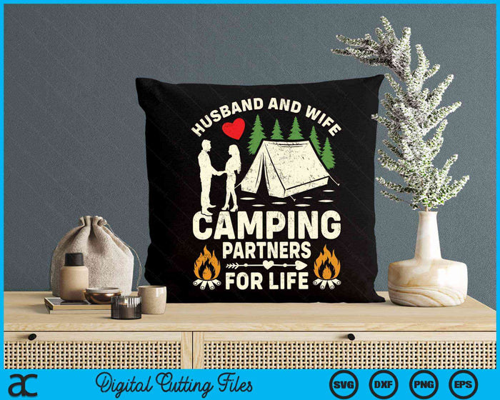 Husband And Wife Camping Partners For Life Sweet SVG PNG Digital Cutting Files