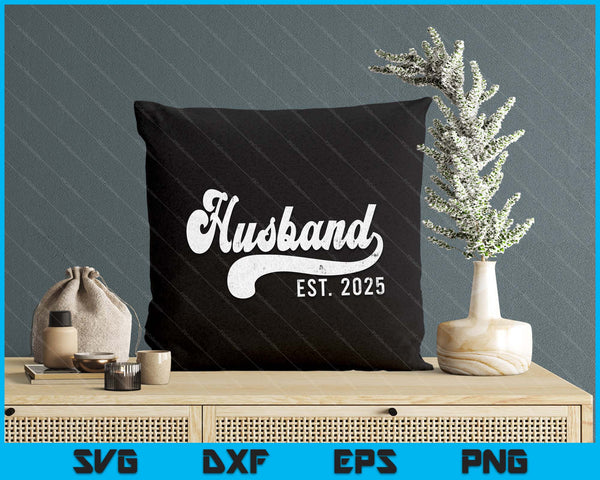 Husband Est. 2025 Married Couple Vintage Matching Wedding SVG PNG Digital Cutting File