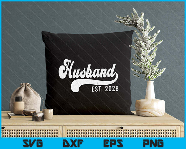 Husband Est. 2028 Married Couple Vintage Matching Wedding SVG PNG Digital Cutting File