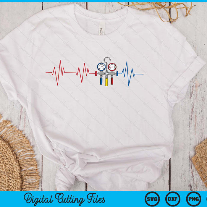 Hvac Technician Ekg Heartbeat Vintage Funny Hvac Tech SVG PNG Digital Printable Files