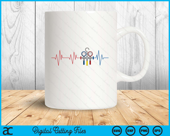 Hvac Technician Ekg Heartbeat Vintage Funny Hvac Tech SVG PNG Digital Printable Files
