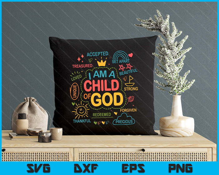 I Am A Child Of God Christian Retro Jesus Faith Design SVG PNG Digital Printable Files