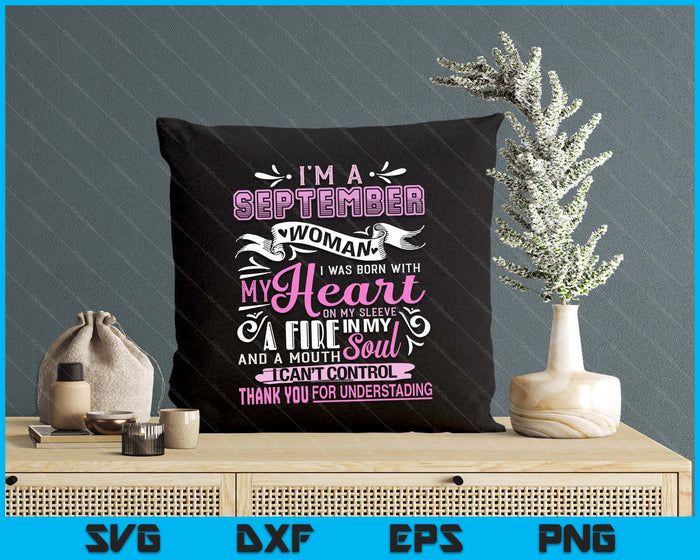 I Am A September Woman Birthday Gifts Girl Born In September SVG PNG Digital Printable Files