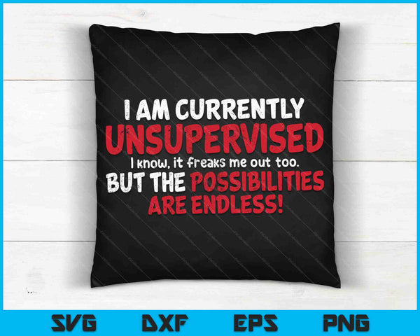 I Am Currently Unsupervised Possibilities Are Endless SVG PNG Cutting Printable Files