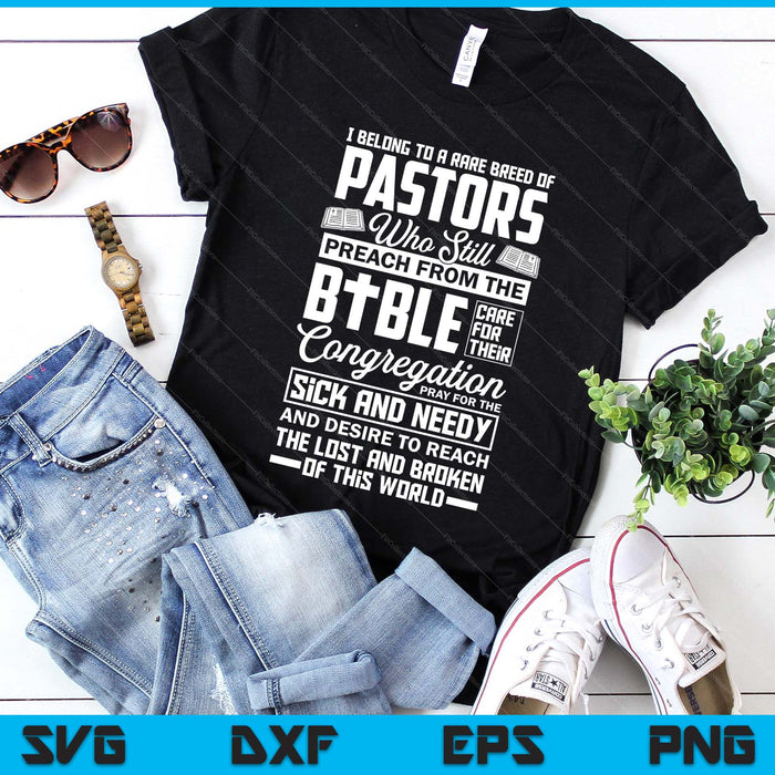I Belong To A Rare Breed Of Pastors Minister Clergy Pastor SVG PNG Digital Printable Files