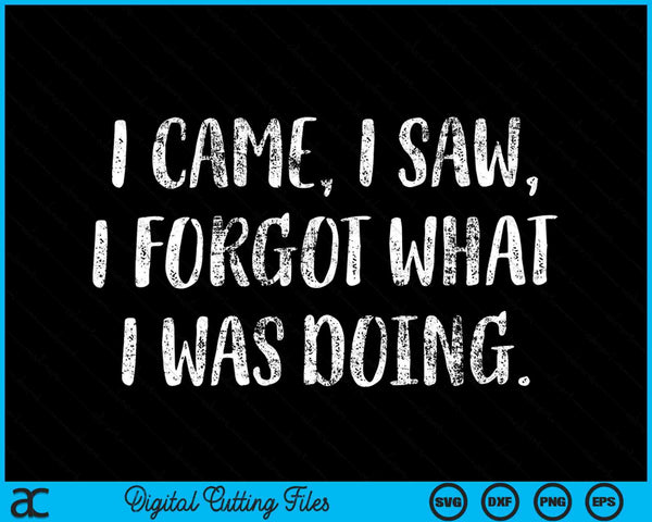 I Came I Saw I Forgot What I Was Doing Funny Saying SVG PNG Digital Cutting Files