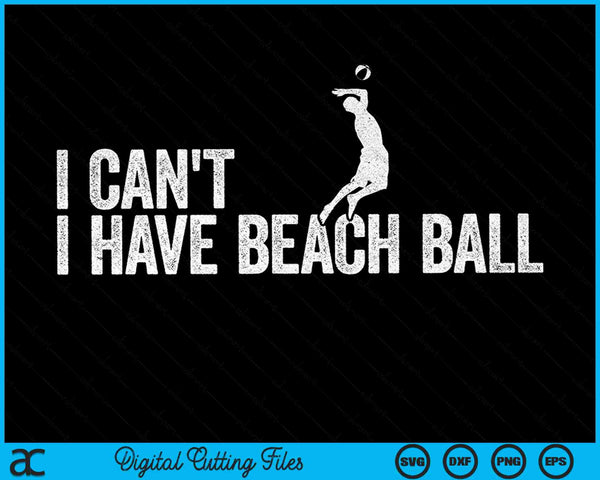 Ik kan geen strandbal hebben Coole strandbal SVG PNG digitale snijbestanden