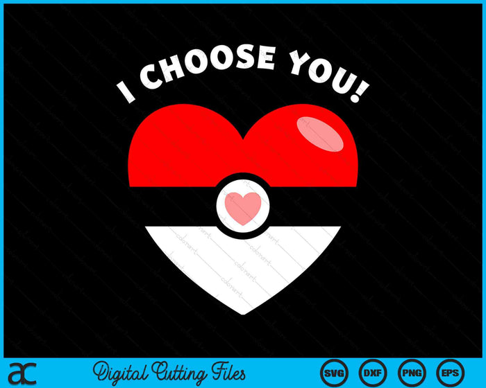 Ik kies jou Valentijnsdag videogame parodie SVG PNG digitale afdrukbare bestanden