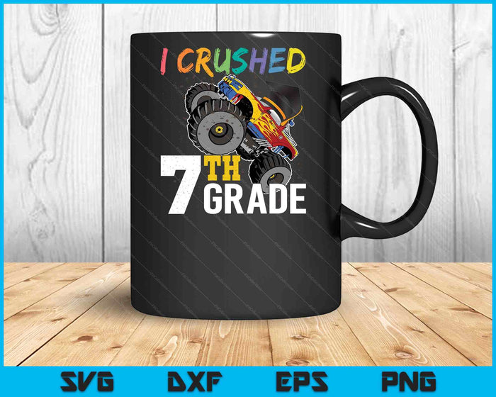 I Crushed 7th Grade Monster Truck Graduation Cap SVG PNG Cutting Printable Files