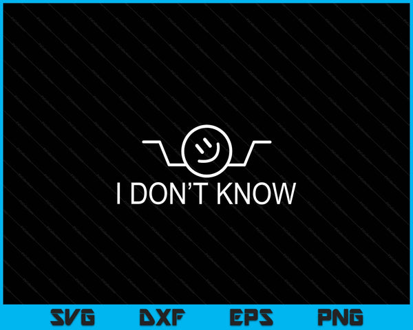 I don't know hand drawn shrug SVG cut file