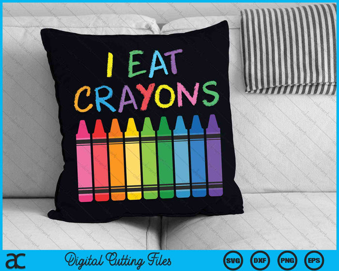 I Eat Crayons Artist Coloring Drawing Painting SVG PNG Digital Cutting Files