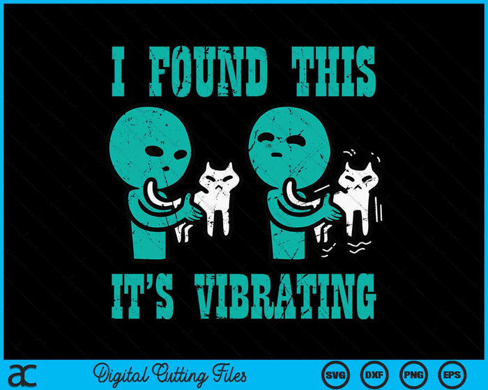 Ik vond dit het vibrerende buitenaardse kat grappige UFO SVG PNG digitale snijbestanden