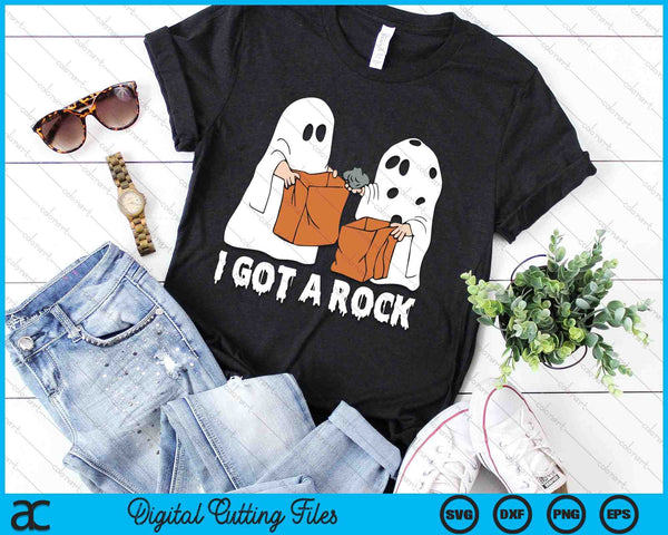 Tengo una roca divertida Boo fantasma aterrador Halloween SVG PNG archivos de corte digital