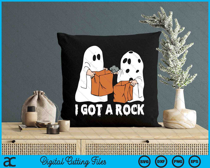 Tengo una roca divertida Boo fantasma aterrador Halloween SVG PNG archivos de corte digital