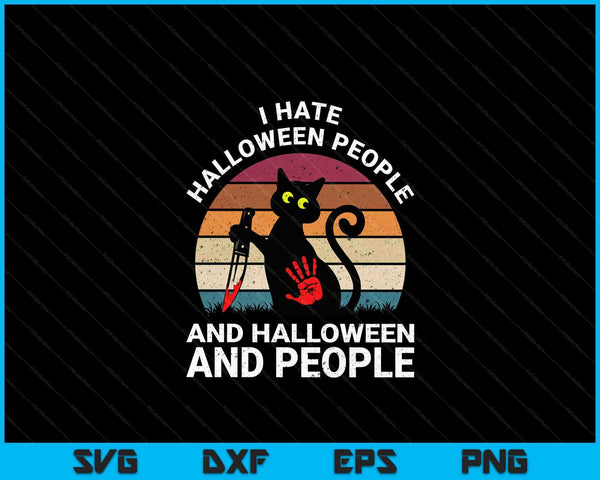 I Hate Halloween And People Funny Halloween Cat Costume SVG PNG Digital Cutting Files