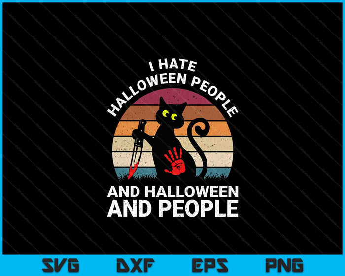 I Hate Halloween And People Funny Halloween Cat Costume SVG PNG Digital Cutting Files