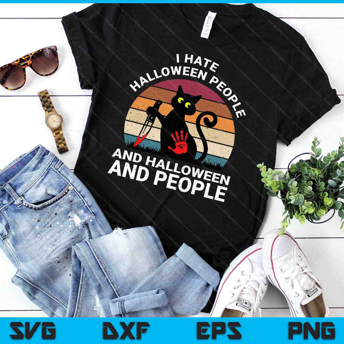 I Hate Halloween And People Funny Halloween Cat Costume SVG PNG Digital Cutting Files