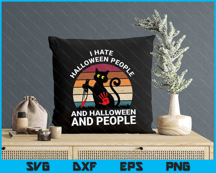 I Hate Halloween And People Funny Halloween Cat Costume SVG PNG Digital Cutting Files