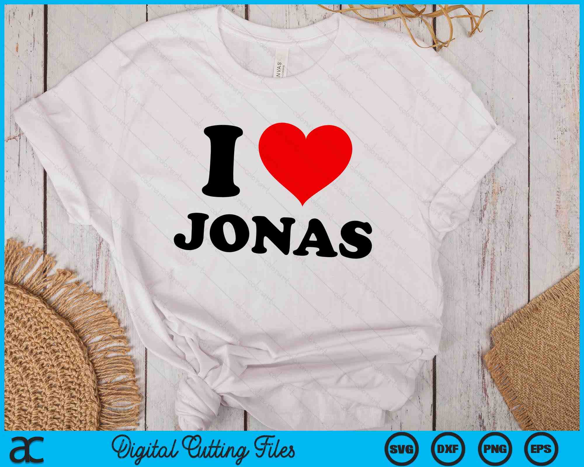 I Heart Jonas Nombre Me encantan las cosas personalizadas Archivos SVG PNG  – creativeusarts
