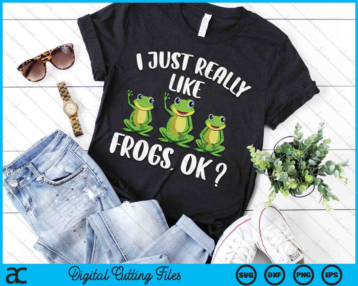 I Just Really Like Frogs Kids Girls Boys Frog SVG PNG Digital Cutting Files