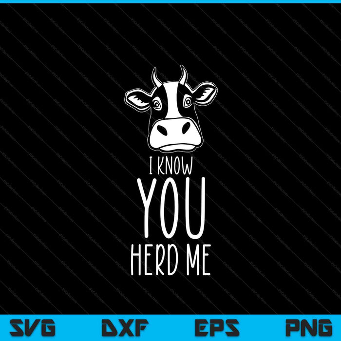 I Know You Herd Me Cow Pun Funny Animal Joke Teacher SVG PNG Digital Printable Files