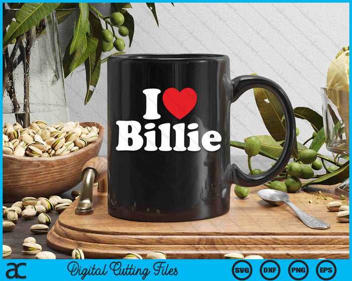 I Love Heart Billie SVG PNG Digital Printable Files