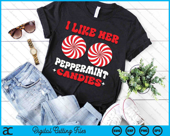 I Like Her Peppermint Candies Couples Matching Christmas SVG PNG Digital Printable Files