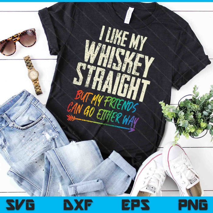 Me gusta mi whisky solo, pero mis amigos pueden ir de cualquier manera SVG PNG archivos de corte