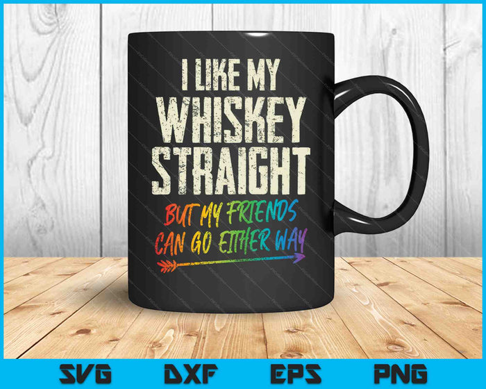 Me gusta mi whisky solo, pero mis amigos pueden ir de cualquier manera SVG PNG archivos de corte