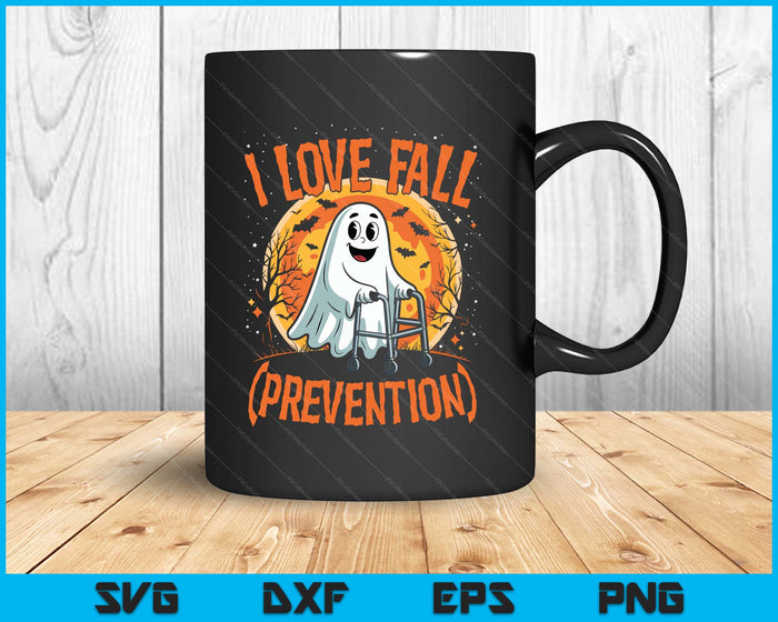 I Love Fall Prevention Physical Therapy Halloween Ghost SVG PNG Digital Printable Files