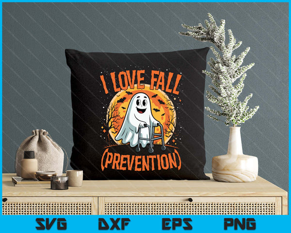 I Love Fall Prevention Physical Therapy Halloween Ghost SVG PNG Digital Printable Files