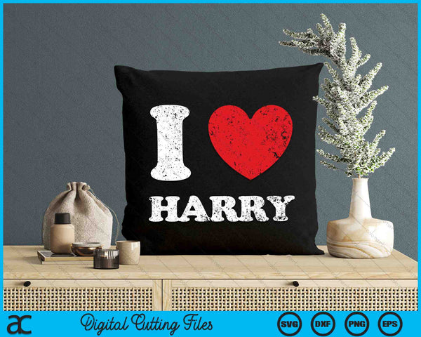 I Love Harry Distressed Grunge Worn Out Style SVG PNG Digital Cutting Files