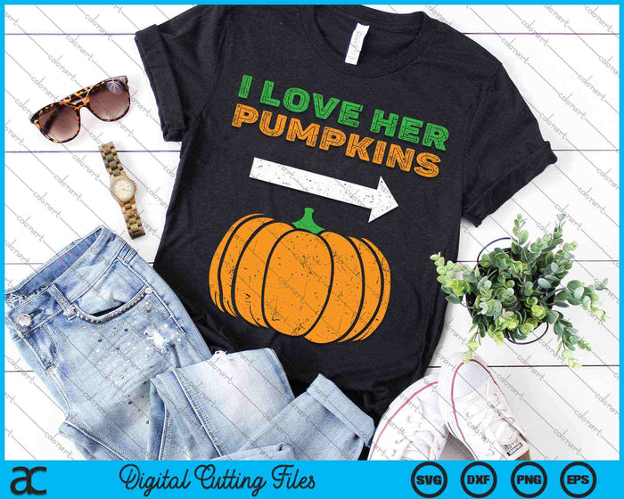 I Love Her Pumpkins Couple Halloween Costume SVG PNG Digital Cutting Files