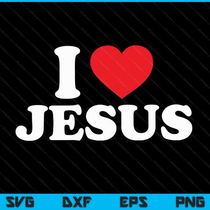 I love Jesus with a red heart, Christian SVG