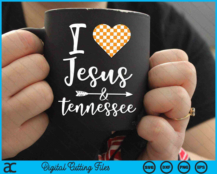 I Love Jesus and Tennessee Orange Heart SVG PNG Digital Cutting Files