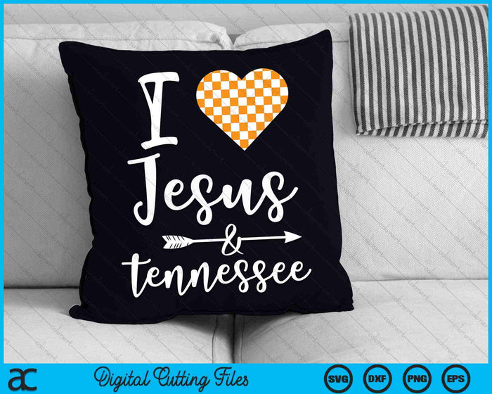 I Love Jesus and Tennessee Orange Heart SVG PNG Digital Cutting Files