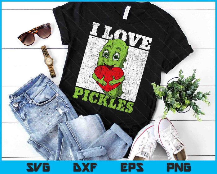 I Love Pickles Pickle Vegan Lover Vegetarian Vegetable SVG PNG Digital Printable Files