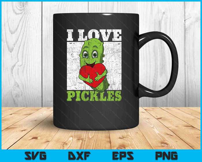 I Love Pickles Pickle Vegan Lover Vegetarian Vegetable SVG PNG Digital Printable Files