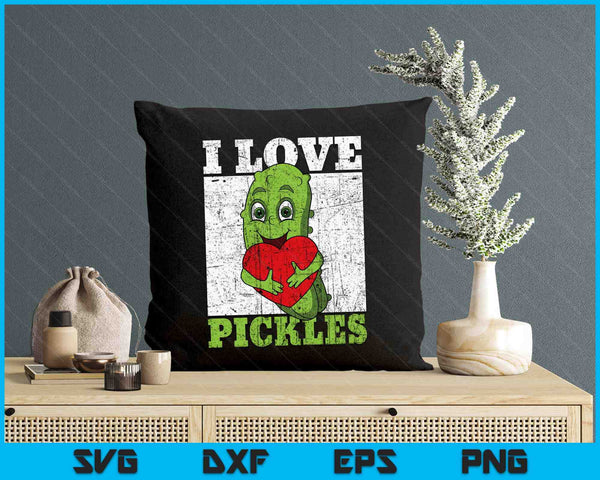 I Love Pickles Pickle Vegan Lover Vegetarian Vegetable SVG PNG Digital Printable Files