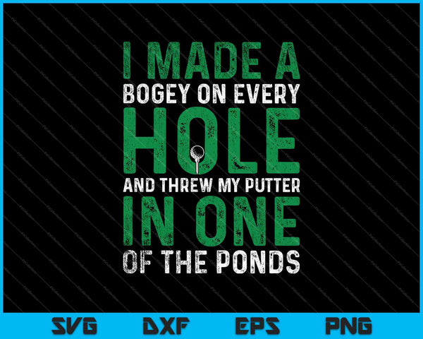 Hice un agujero bogey en un divertido golf SVG PNG cortando archivos imprimibles