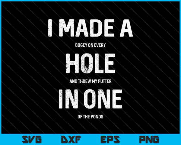 Hice un hoyo en un golf SVG PNG cortando archivos imprimibles