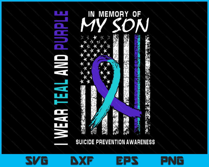 I Miss My Son Suicide Awareness Prevention American Flag SVG PNG Digital Printable Files