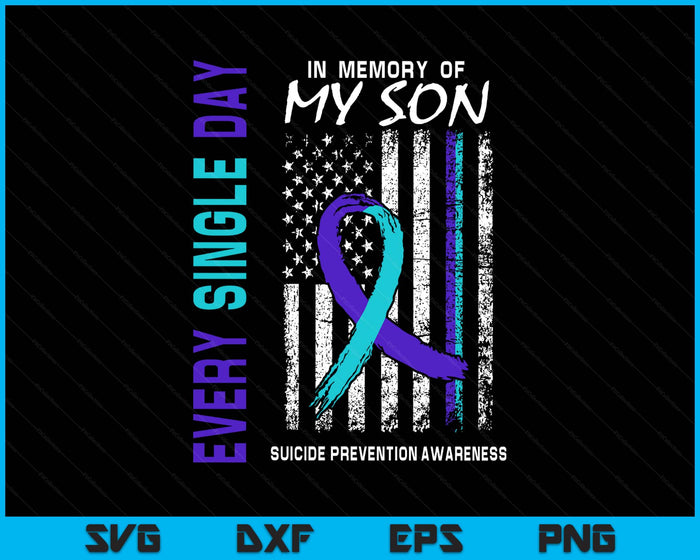 I Miss My Son Suicide Awareness Prevention American Flag SVG PNG Digital Printable Files