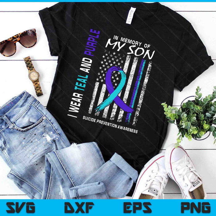 I Miss My Son Suicide Awareness Prevention American Flag SVG PNG Digital Printable Files