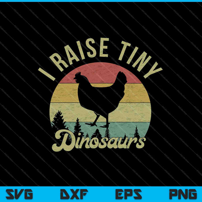 Ik hef kleine dinosaurussen Vintage kip silhouet SVG PNG snijden afdrukbare bestanden