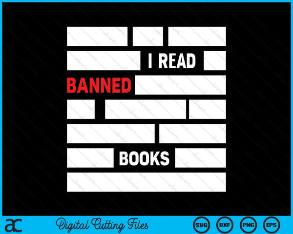 Ik lees verboden boeken SVG PNG digitale snijbestanden