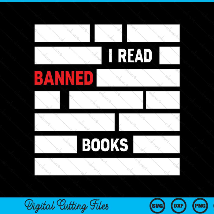 I read banned books SVG PNG cut file for Cricut